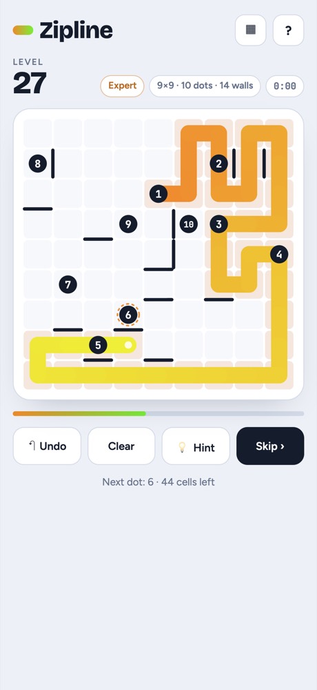 A puzzle in progress